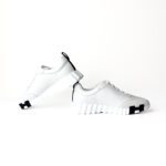 Hermès White Calfskin & Suede Bouncing Sneakers – Size 37 - Image 4