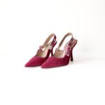 Christian Dior Deep Pink Technical Fabric J’Adior Slingback Pumps – Size 37