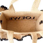 Loewe Natural / Black Raffia Tote Bag - Image 3