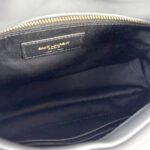 Saint Laurent Grey Lambskin Leather Loulou Puffer Bag - Image 4