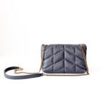 Saint Laurent Grey Lambskin Leather Loulou Puffer Bag - Image 5