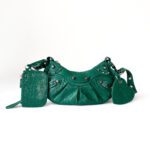 Balenciaga Green Arena Lambskin Leather Le Cagole Mini Bag