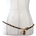 Chanel Vintage Single-Chain Black Lambskin CC Medallion Belt - Image 4