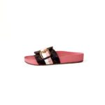 Louis Vuitton Bom Dia Monogram Canvas / Pink Leather Flat Mules - Image 2