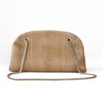Chanel Tan / Beige Python Leather Just Mademoiselle Bowler Bag - Image 5