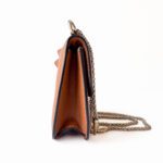 Valentino Garavani Lock Chain Shoulder Bag Cognac Smooth Leather - Image 3