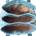 Bottega Veneta Roma Small Intrecciato Tote/Shoulder Bag – Teal Blue Nappa Lambskin Leather - Image 3