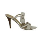 Emilio Pucci White Leather Ankle Wrap  Open Toe Sandals Size 39 - Image 3