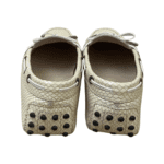 Tod's Beige Textured Leather Laccetto Driver Shoes Size 37.5 - Image 3