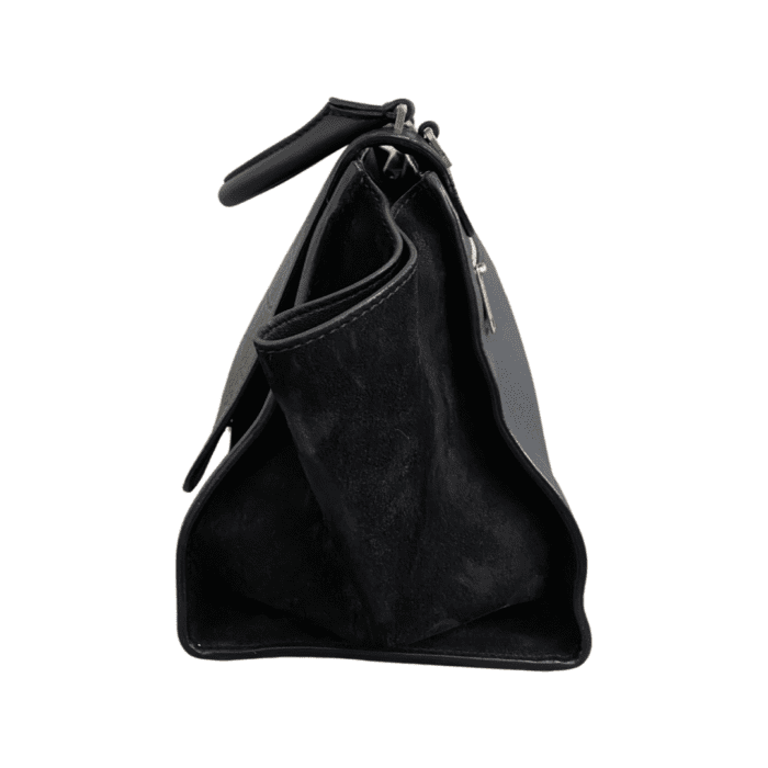 Celine Black Embossed Leather Trapeze Top Handle Bag - Image 4