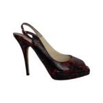 Jimmy Choo Black/Red Patent Open Toe Slingback Platform Pumps Size 39.5 - Image 4