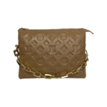 Louis Vuitton Beige Monogram Leather Coussin PM Shoulder Bag