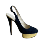 Charlotte Olympia Black Suede Dolly Platform Sandals Size 40 - Image 5