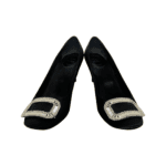 Roger Vivier Black Satin Swarovski Crystal Buckle Pumps Size 41 - Image 2