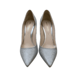 Nicholas Kirkwood Silver Glittery Fabric with Pearl Embellishment Mira 90 Pumps Size 39