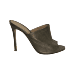 Gianvito Rossi Bronze Leather Peep Toe Mules Size 38 - Image 3