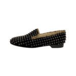 Christian Louboutin Black Velvet Dandelion Spikes Loafers Size 37.5 - Image 4
