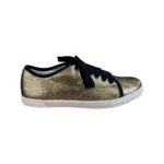 Lanvin Metallic Glitter Fabric Low Top Sneakers Size 39 - Image 4