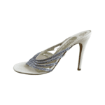 Gina Beige Leather Crystal Embellished Mule Size 39.5 - Image 3