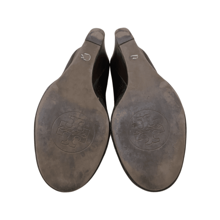 Tory Burch Black Leather Wedge Size 38 - Image 3