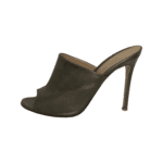 Gianvito Rossi Bronze Leather Peep Toe Mules Size 38 - Image 4