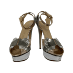 Charlotte Olympia Gold/Silver Metallic Leather Decodent Platform Sandals Size 40 - Image 2