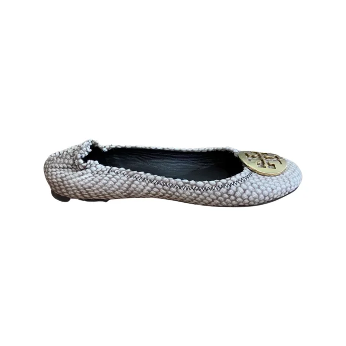 Tory Burch Reva Snake Print Leather and Calfskin Ballet Flats Size 38.5 - Image 5