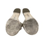 Chanel Silver/Beige Leather and Sequin Open Toe Mule Sandals Size 39.5 - Image 8