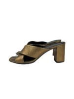 Saint Laurent Metallic Gold Leather Loulou Criss Cross Mules Size 40 - Image 4