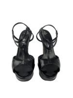 Gina Black Patent Platform Sandals Size 36