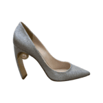 Nicholas Kirkwood Silver Glittery Fabric with Pearl Embellishment Mira 90 Pumps Size 39 - Image 8