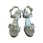 Alexander McQueen Gold Textured Leather Open Toe Ankle Strap Sandals Size 37.5 - Image 3