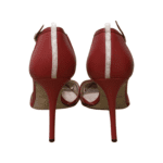 Sarah Jessica Parker Red Leather Ankle Strap Pumps Size 39.5 - Image 7