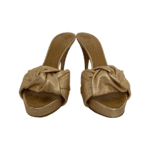 Giuseppe Zanooti Metallic Rose Gold Leather Knot Detail Slide Sandals Size 40 - Image 2