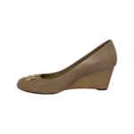 Tory Burch Beige Leather Multi Logo Wedges Size 39 - Image 5