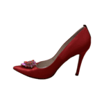 Sarah Jessica Parker Red Satin Crystal Embellished Thea Pumps Size 36.5 - Image 6