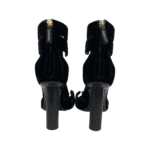 Tom Ford Black Velvet T-Strap Chunky-Heel Sandals Size 38 - Image 7