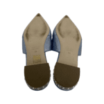 Miu Miu Blue Metallic Flat Crystal Embellished Mules Size 38 - Image 8