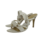 Emilio Pucci White Leather Ankle Wrap  Open Toe Sandals Size 39