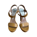 Emporio Armani Camel Leather Platform Sandals Size 38 - Image 7