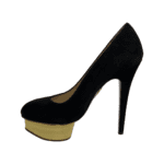 Charlotte Olympia Black Suede Dolly Platform Pumps Size 38 - Image 6