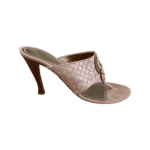 Bottega Veneta Nude Intrecciato Leather Mules Size 40.5 - Image 2