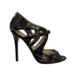 Jimmy Choo Grey Painted Eel Skin Prosper Cutout Pumps Size 37.5 - Image 5