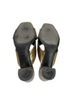 Saint Laurent Metallic Gold Leather Loulou Criss Cross Mules Size 40 - Image 5