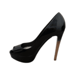 Dior Black Patent Leather Peep Toe Platform Pumps Size 38 - Image 3