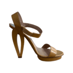 Emporio Armani Camel Leather Platform Sandals Size 38 - Image 3