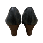 Tory Burch Black Leather Wedge Size 38 - Image 4