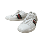 Gucci White Leather Embroidered Bee Ace Low Top Sneakers Size 40.5 - Image 2