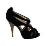 Giuseppe Zanotti Black Suede Cutout Peep Toe Booties Size 35.5 - Image 4