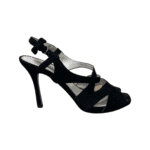 Emporio Armani Black Velvet Leather Platform Sandals Size 37.5 - Image 7